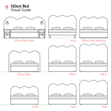 Ripley | 160cm European King | Waved | Upholstered Headboard