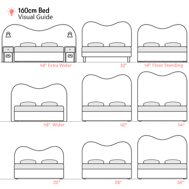 Cliveden | 1600mm European King size | Double-Humped | Shaped Upholstered Headboard