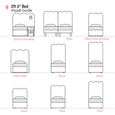 Ripley | 2ft 6 Small Single | Waved | Upholstered Headboard