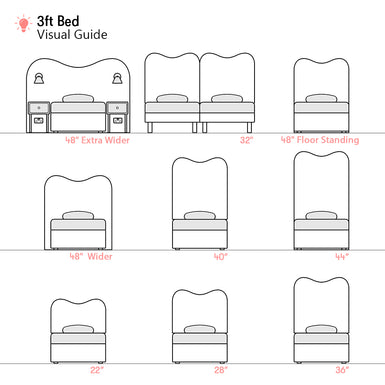 Cliveden | 3ft Single | Double-Humped | Shaped Upholstered Headboard