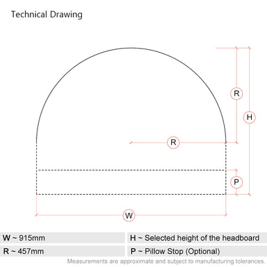 Lunarleigh | 3ft Single | Domed | Shaped Upholstered Headboard