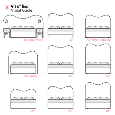 Cliveden | UK 4ft 6 Double | Double-Humped | Shaped Upholstered Headboard