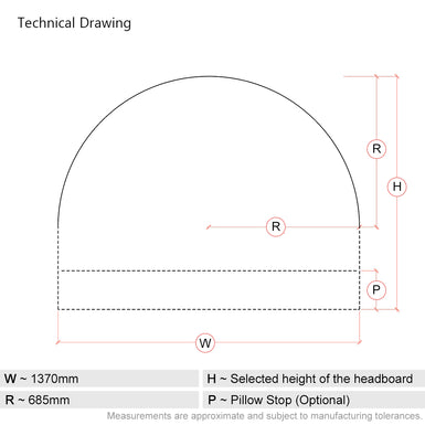 Lunarleigh | UK 4ft 6 Double | Domed | Shaped Upholstered Headboard