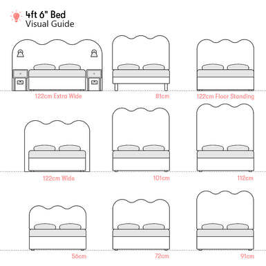 Ripley | 4ft 6 UK Double | Waved | Upholstered Headboard