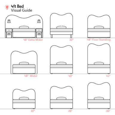 Cliveden | 4ft Small Double | Double-Humped | Shaped Upholstered Headboard
