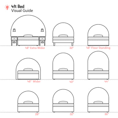 Lunarleigh | 4ft Small Double | Dome | Shaped Upholstered Headboard
