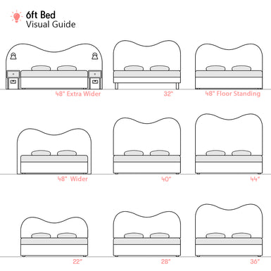 Cliveden | 6ft Super King size | Double-Humped | Shaped Upholstered Headboard