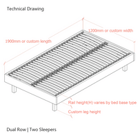 Goring 4ft Small Double Upholstered Bed Frame with Interchangeable Bed Legs