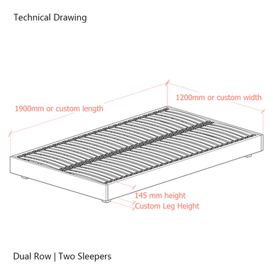 Hempel 4ft Small Double Low Platform Upholstered Bed Frame
