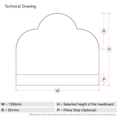 Melford | Triple Arch | 4ft 6 UK Double | Upholstered Headboard
