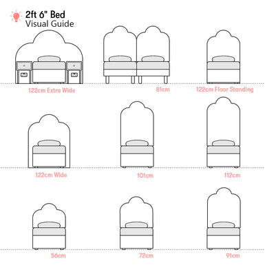 Melford | Triple Arch | 2ft 6 Small Single | Upholstered Headboard