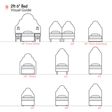 Westwood | 2ft 6 Small Single | Tiered Arch | Shaped Upholstered Headboard