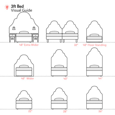 Westwood | 3ft Single | Tiered Arch | Shaped Upholstered Headboard