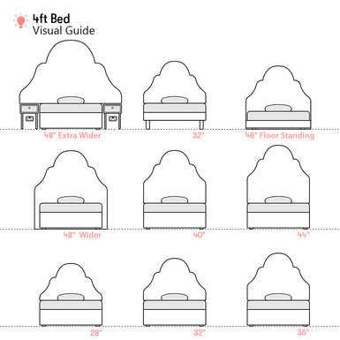 Westwood | 4ft Small Double | Tiered Arch | Shaped Upholstered Headboard
