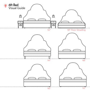 Westwood | Super King 6ft | Tiered Arch | Shaped Upholstered Headboard
