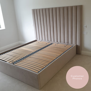 Staveley | Small Double 4ft | Vertical Fluted Panels | Upholstered Headboard