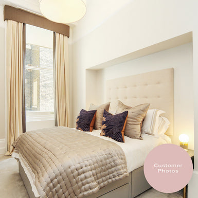 Elterwater | UK Double 4ft 6 | Square Button Arrangement | Upholstered Headboard