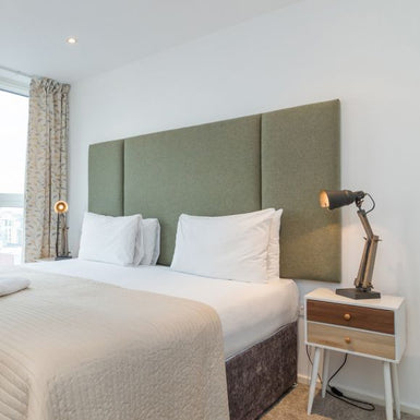 Tarnbrook | Small Double 4ft | Central Panel with Twin Side Accents | Upholstered Headboard