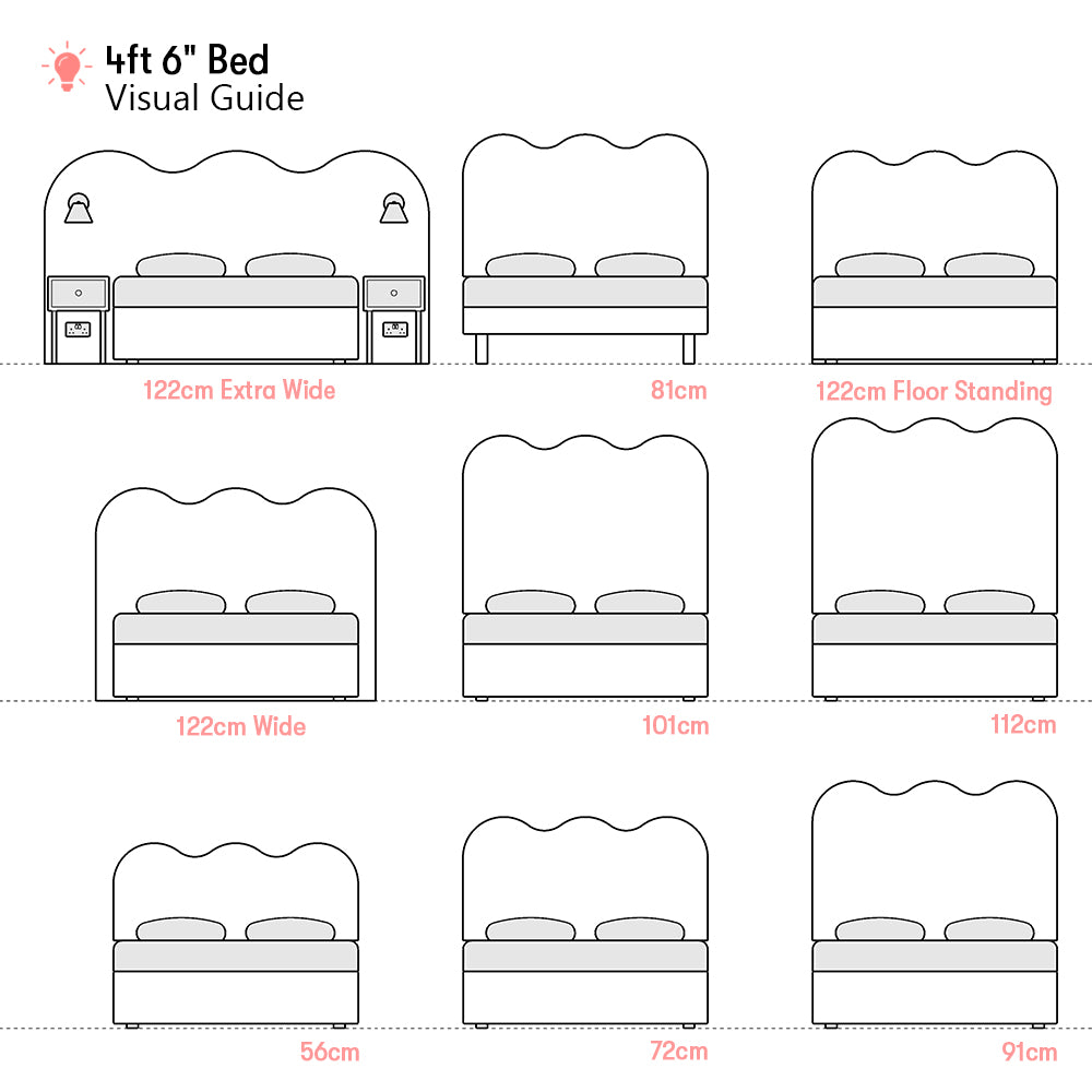 Ripley | 140cm European Double | Waved | Upholstered Headboard