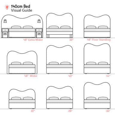 Cliveden | 1400mm European Double | Double-Humped | Shaped Upholstered Headboard