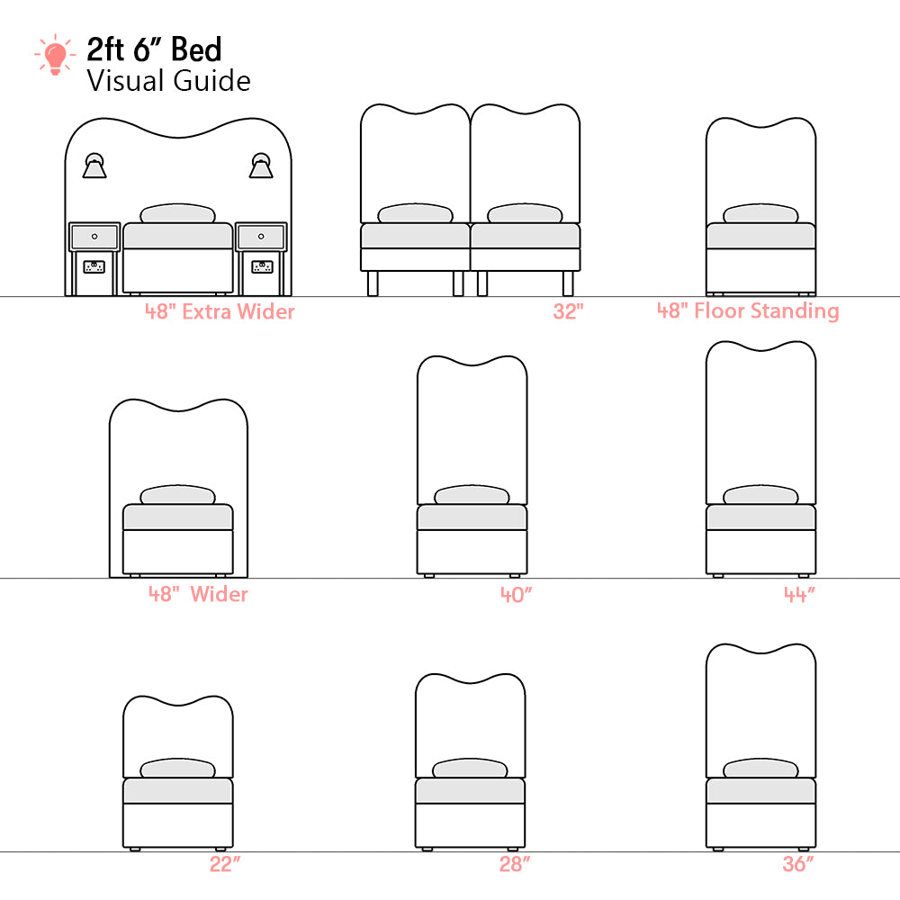 Cliveden | 2ft 6 Small Single | Double-Humped | Shaped Upholstered Headboard