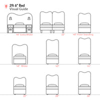 Cliveden | 2ft 6 Small Single | Double-Humped | Shaped Upholstered Headboard