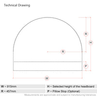 Lunarleigh | 3ft Single | Domed | Shaped Upholstered Headboard