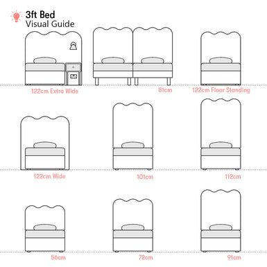 Ripley | 3ft Single | Waved | Upholstered Headboard