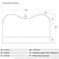 Cliveden | UK 4ft 6 Double | Double-Humped | Shaped Upholstered Headboard