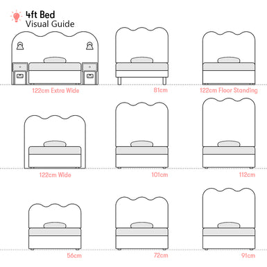Ripley | 4ft Small Double | Waved | Upholstered Headboard