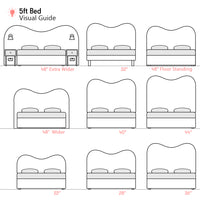 Cliveden | UK 5ft King size | Double-Humped | Shaped Upholstered Headboard
