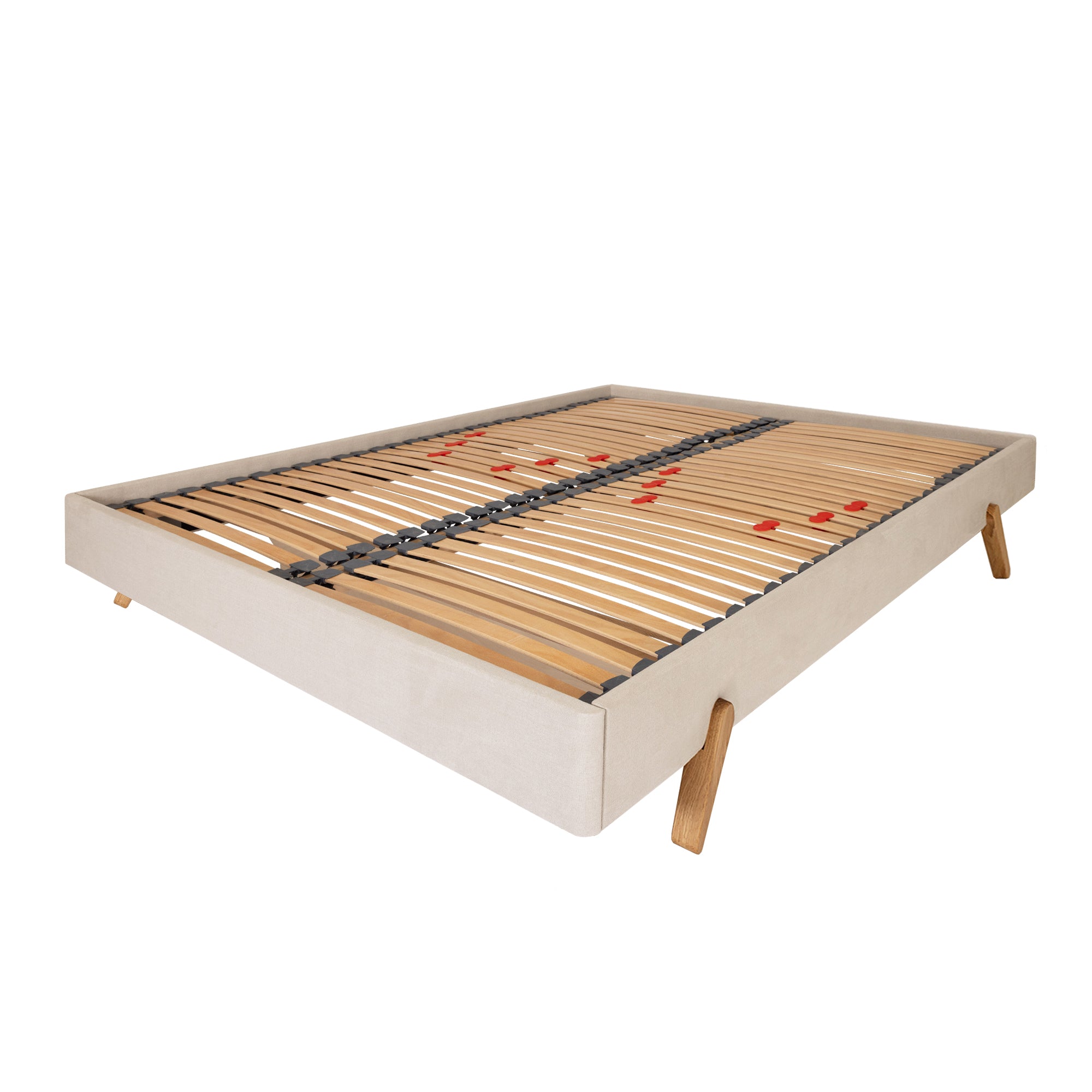 Chatsworth Upholstered Bed Frame with Externally Mounted Oak Legs