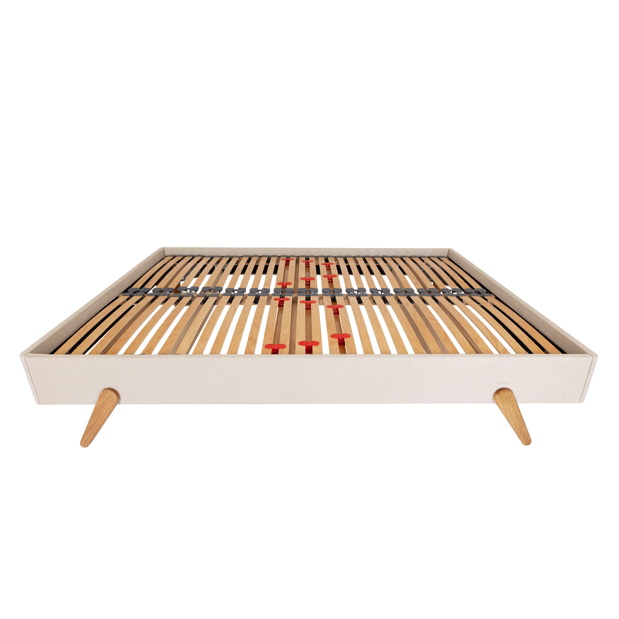 Chatsworth Upholstered Bed Frame with Externally Mounted Oak Legs