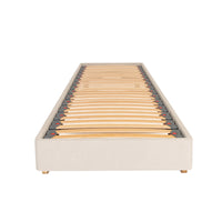 Chatsworth – Upholstered Bed Frame with External Oak Legs – Single (3ft)