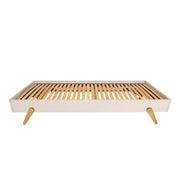 Chatsworth – Upholstered Bed Frame with External Oak Legs – 90cm European Single