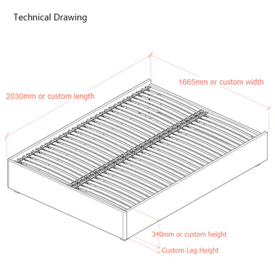 Corinthia 3 Sided European King Size 160cm Upholstered Bed Frame
