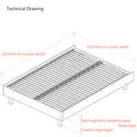 Dilly 3 Sided European King 160cm Upholstered Bed Frame with Interchangeable Legs