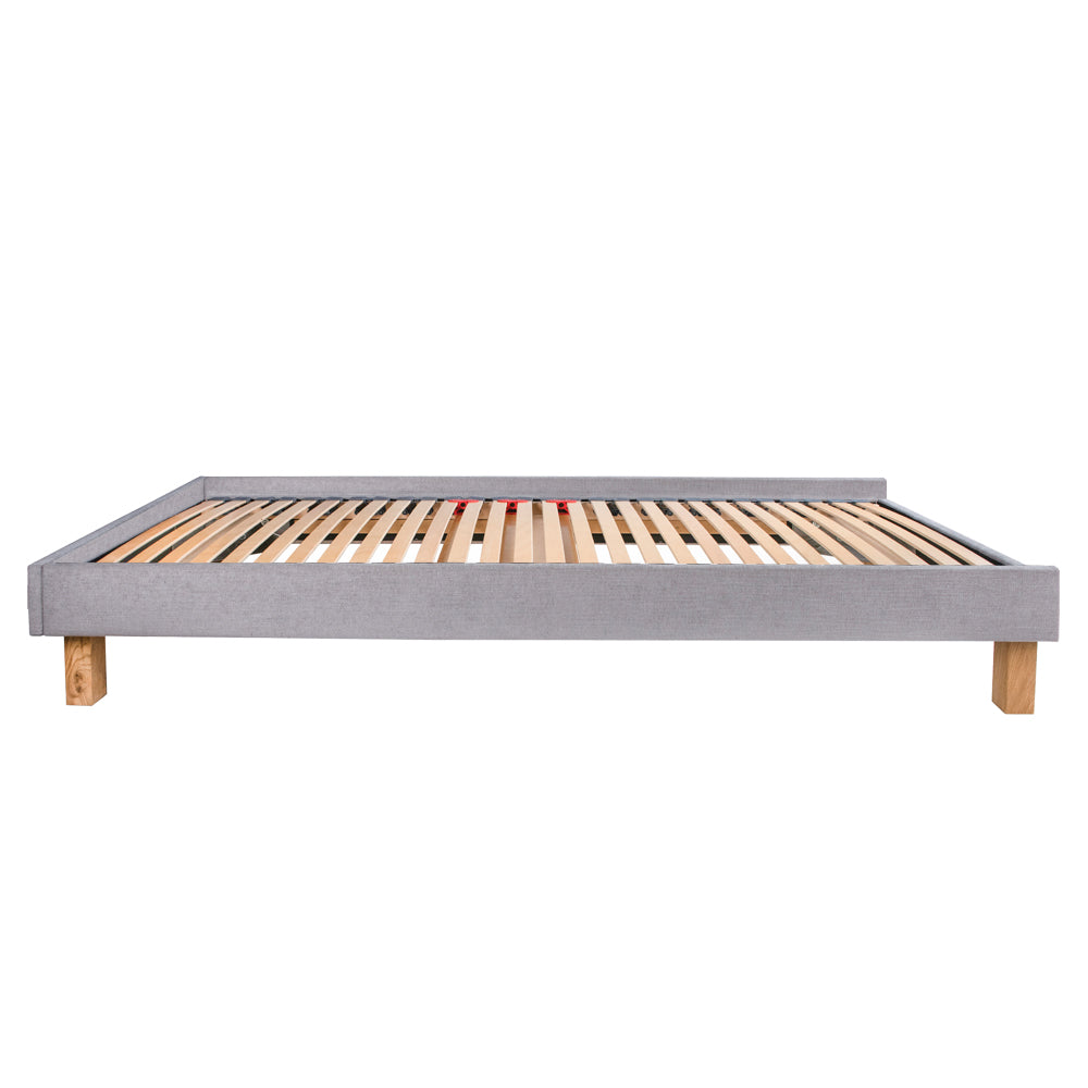 Dilly 3 Sided European Single 90cm Upholstered Bed Frame with Interchangeable Legs