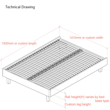 Dilly 3 Sided 4ft 6 Double Upholstered Bed Frame with Interchangeable Legs