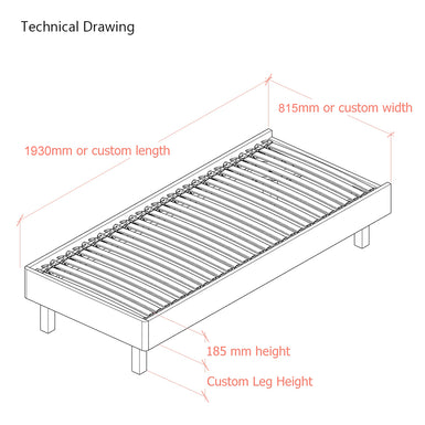Dilly 3 Sided 2ft 6 Small Single Upholstered Bed Frame with Interchangeable Legs