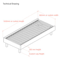 Dilly 3 Sided 3ft Single Upholstered Bed Frame with Interchangeable Legs