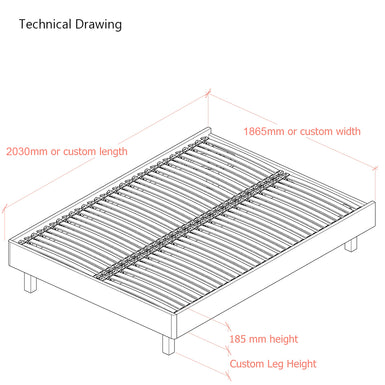 Dilly 3 Sided 6ft Super-King size Upholstered Bed Frame with Interchangeable Legs