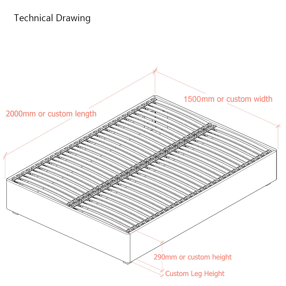 Fleming Space-Saving 5ft King Size Upholstered Bed Frame