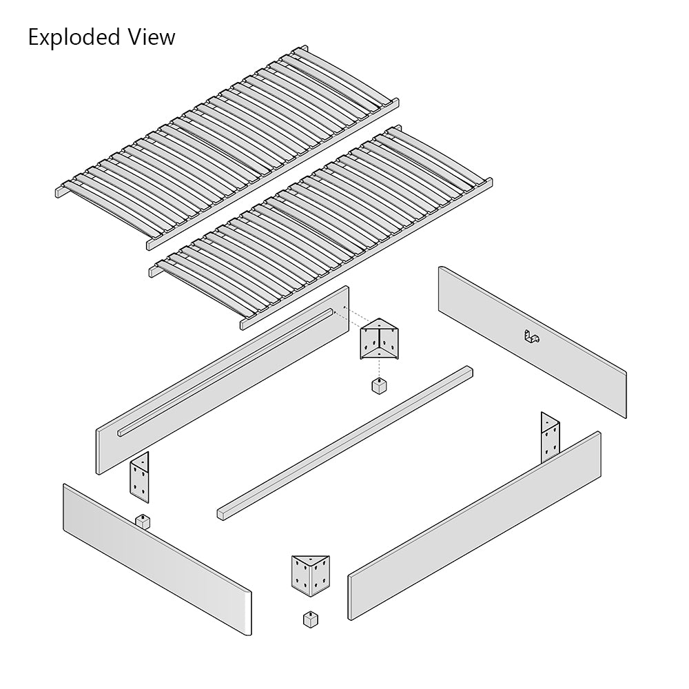 Fleming Space-Saving 4ft Small Double Upholstered Bed Frame