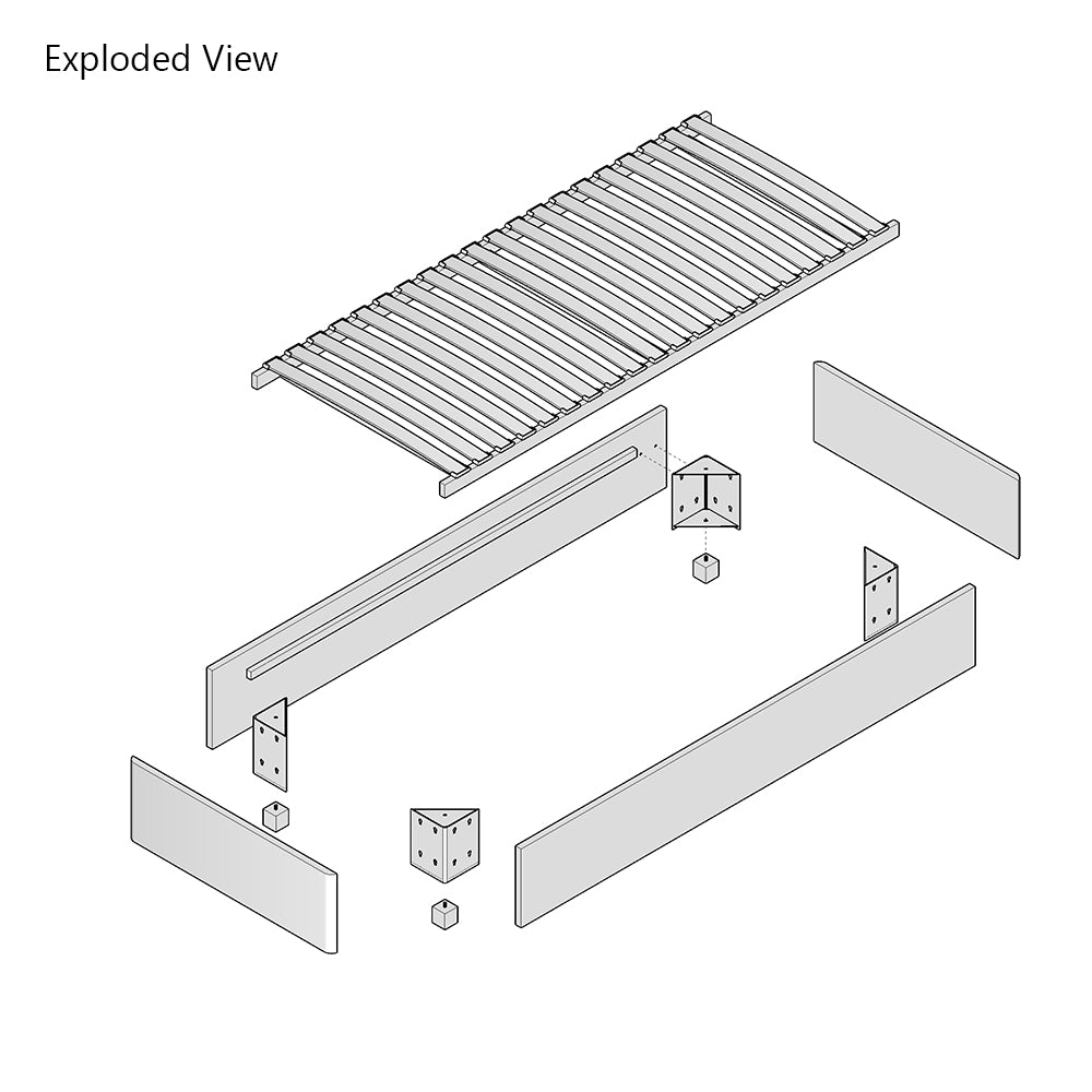 UK Fleming Space-Saving 2ft 6 Small Single Upholstered Bed Frame