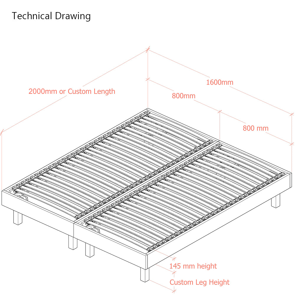 Goring | 160cm European King Size | Upholstered Bed Frame Set | Zip and Link