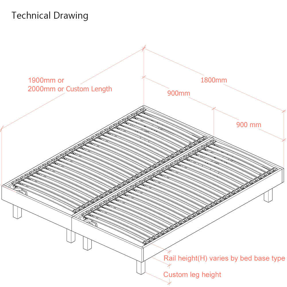 Goring | 6ft Super-King Size | Upholstered Bed Frame Set | Zip and Link