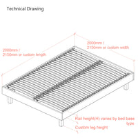 Goring Emperor Size Upholstered Bed Frame with Interchangeable Bed Legs