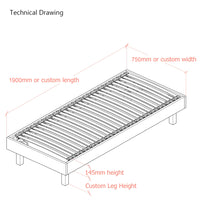 UK Goring 2ft 6 Small Single Upholstered Bed Frame with Interchangeable Bed Legs