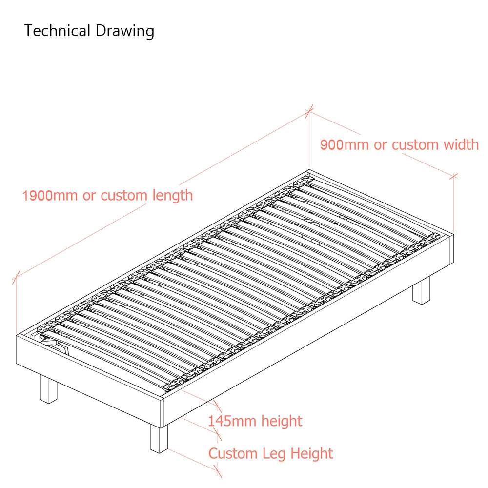 UK Goring 3ft Single Upholstered Bed Frame with Interchangeable Bed Legs